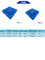 المنصات البلاستيكية المعاد تدويرها الزرقاء 1200 * 1400 مم روتو مصبوب البلاستيك