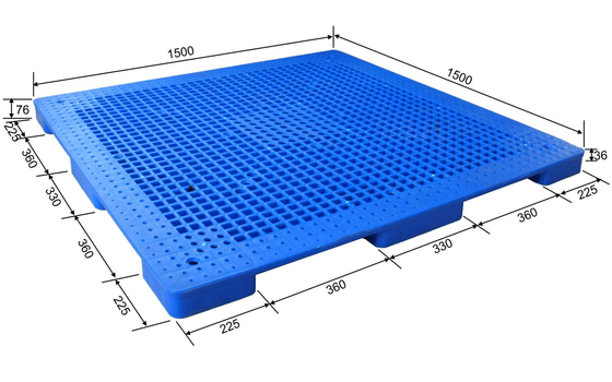 1500 * 1500 Euro 9 Feed HDPE Plastic Pallet تخصيص الحجم الرقيق لأرضية الماعز